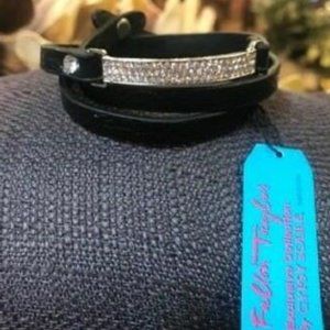 Gypsy Soule Black Leather Wrap  Bracelet w/ Bling!